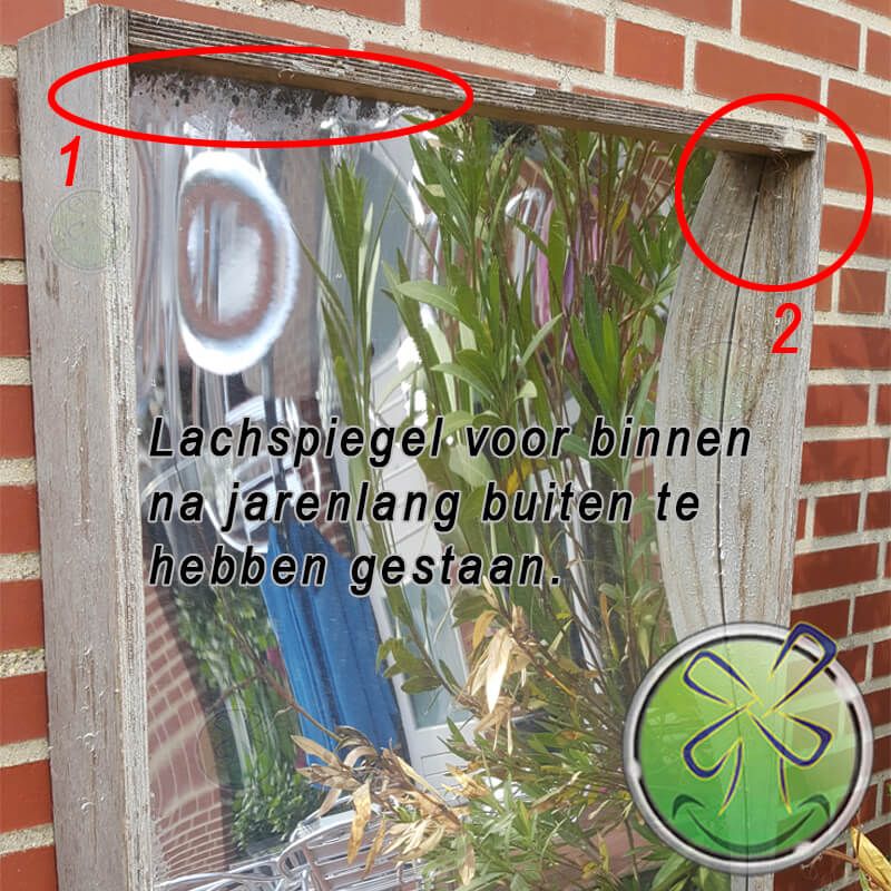 Lachspiegel, der jahrelang weggelassen wurde, während es sich um einen Innenlachspiegel handelt.